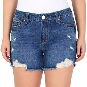 Seven7 Dark Wash Distressed Weekend Short - Gloss Size 10
